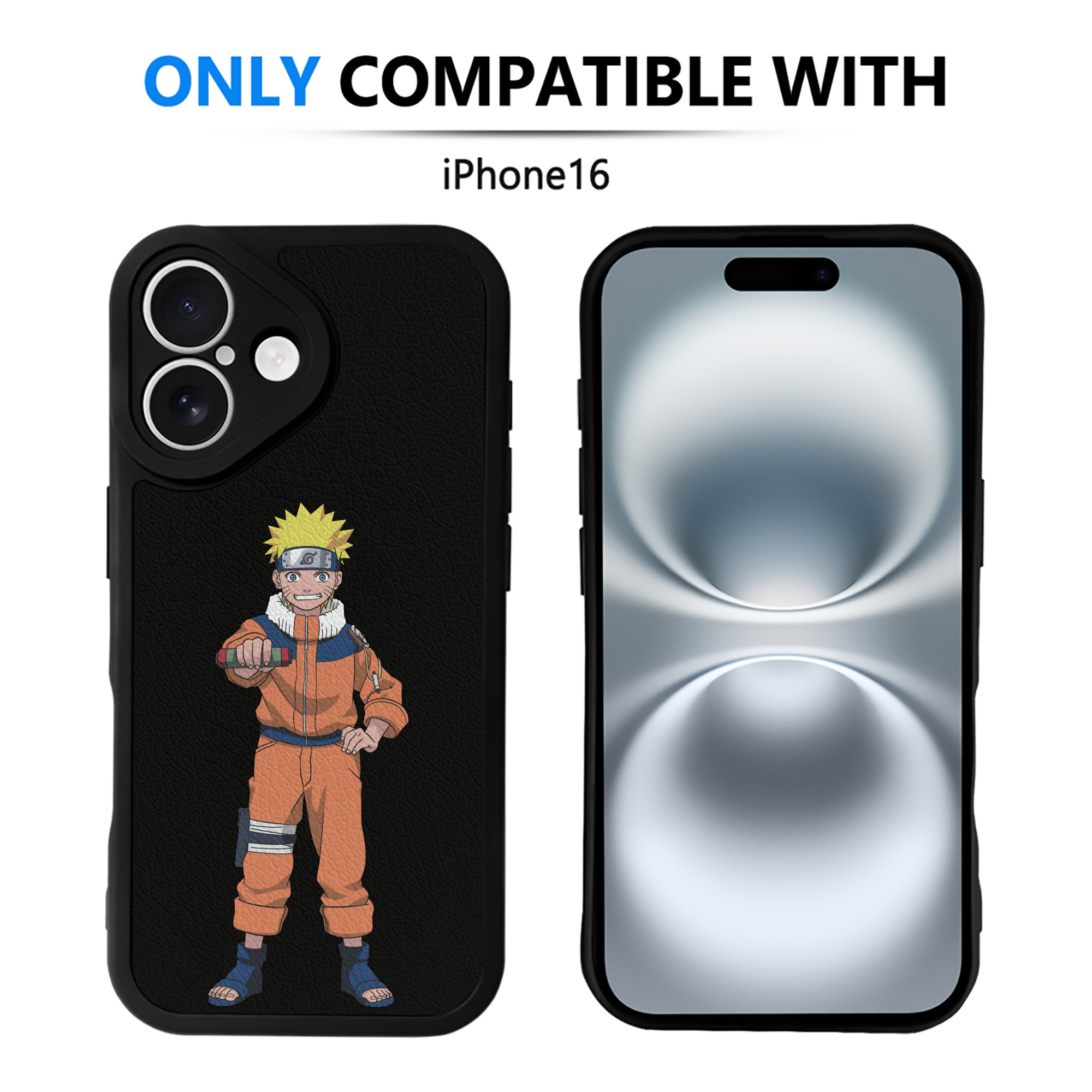 （画像用） NARUTO -ナルト- うずまき ナルト Uzumaki Naruto 【iPhone 16シリーズ対応】シリコンスマホケース（レザー調） 材質：シリコン